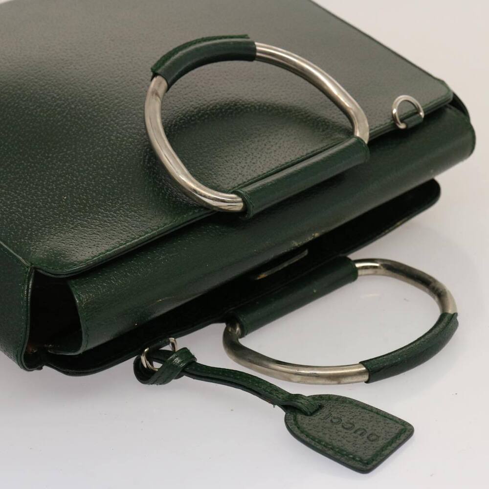 GUCCI Hand Bag Leather Green 000 2058 0307 Auth 75505 - Picture 6 of 16